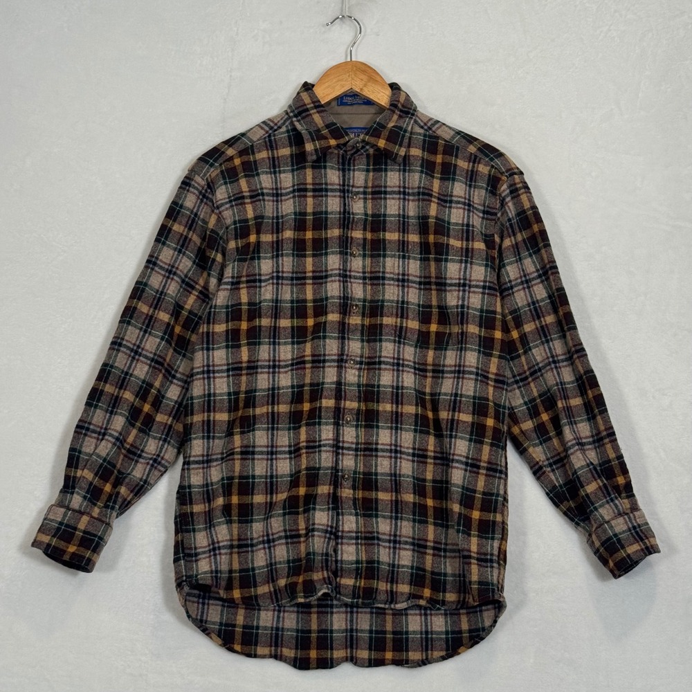 Vintage Pendleton Brown Plaid Lodge Shirt Medium